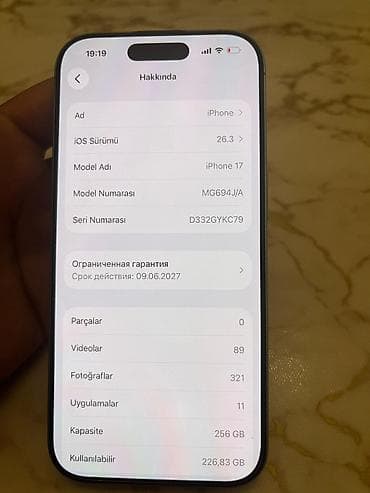 philips xenium 9@9h: IPhone 17, 256 GB, Göy — 1