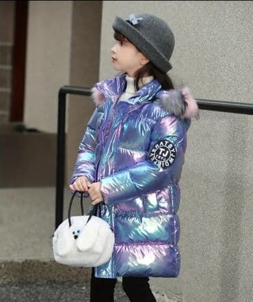 Uşaqlar üçün digər mallar: Qız Uşağı üçün uzun qış gödəkçəsi – iridescent/metallik bənövşəyi-mavi — 3