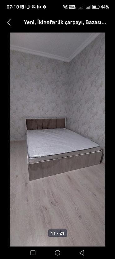 İkinəfərlik çarpayı, Bazalı, Matras ilə, Siyirməsiz — 6