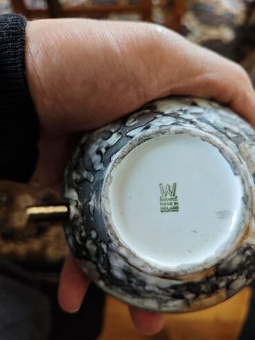 servisler: Çay dəsti, rəng - Boz, Farfor — 2