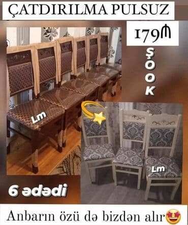 Qonaq otağı üçün, Yeni, Qatlanmayan, Stul