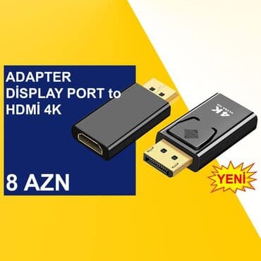 Display Port adapterlər ⭐Display Port to VGA – 10 AZN ⭐Display Port to — 7
