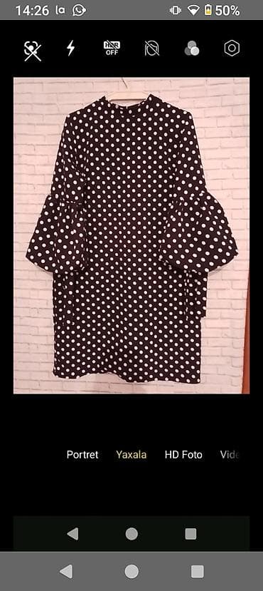 Личные вещи: Qara rəngli, ağ xallı qadın donu - Naxış: Klasik ağ xallı print - — 1