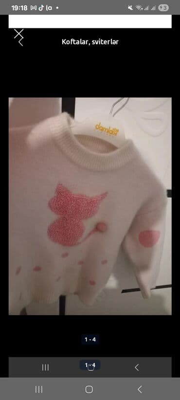 Школьная форма: Uşaq sviteri - Rəng: açıq krem/çəhrayı tonları - Dizayn: ön hissədə — 1