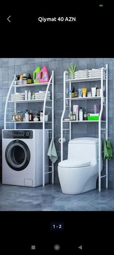 esyalari duzmek ucun yer: PaltaryuyanUnitaz ətrafı paslanmayan poladdan çoxfunksiyalı rəf — 1