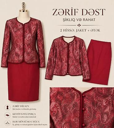 Zərif Dəst – Şıqlıq və rahatlıq

2 hissə: jaket + ətək — 1