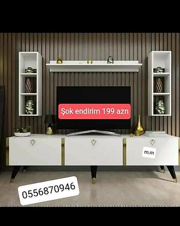 televizor masası: Yeni, Düz TV altlığı, Polkalı, Laminat, Rusiya — 1