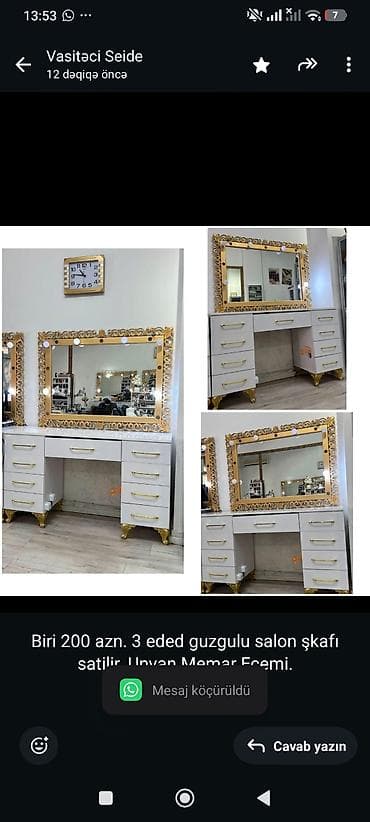 Biri 200 azn. 3 eded guzgulu salon şkafı satilir. Unvan Memar Ecemi lalafo.az -da Biri 200 azn. 3 eded guzgulu salon şkafı satilir. Unvan Memar Ecemi