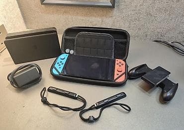 Elektronika: Nintendo Switch konsolu – neon mavi/qırmızı Joy‑Con nəzarətçiləri ilə — 7