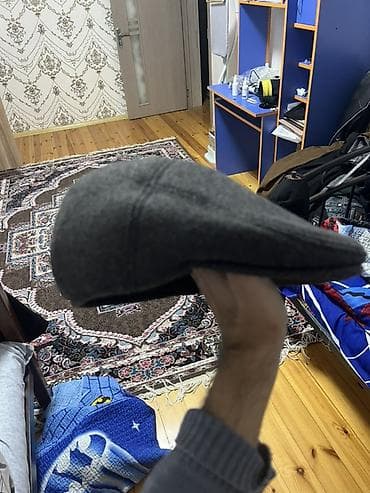 ag cins: Kişi üçün klassik newsboy/flat cap şlyapası - Rəng: tünd boz (kömür — 3