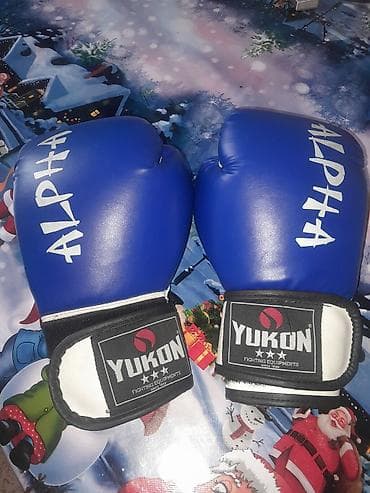 YUKON “ALPHA” boks əlcəkləri - Rəng: mavi/çəhrayı ağ detallarla -