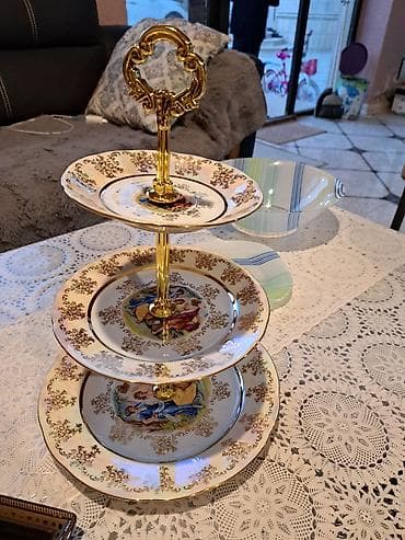 Tort və şiriniyyat qabı, rəng - Ağ, Farfor — 2