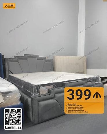 Çarpayı (taxt) - Ölçülər: 160 x 200 sm - Mexanizm: Açılan, bazalı -