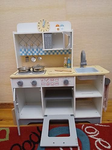 oyuncaq metbex: Uşaq üçün taxta oyun mətbəxi - Material: möhkəm taxta konstruksiya — 3