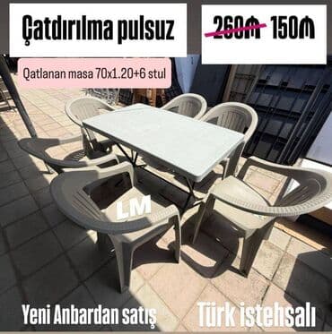 стулья и столы для кафе: Plastik masa dəstleri📌 Türk istehsalı Ölçü və qiymət üzərlərində — 2