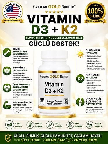 Gözəllik və sağlamlıq: Vitamin D3 + K2: - ❗️❗️🇺🇸🇺🇸🇺🇸Amerika istehsalı, 100% orijinal, premium — 1