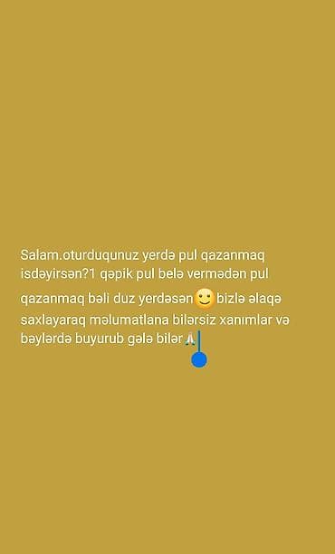 Uzaqdan, rahat şəkildə əlavə gəlir qazanmaq fürsəti. Başlanğıc üçün