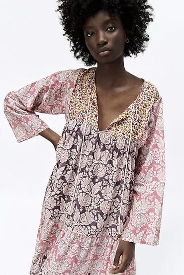 Qadınlar üçün uzun boho üslublu don - Model: geniş kəsimli, qat-qat — 3