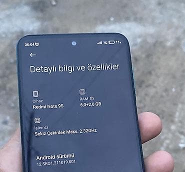 Redmi Note 9S, 128 GB, rəng - Göy, Barmaq izi, Simsiz şarj, İki sim kartlı