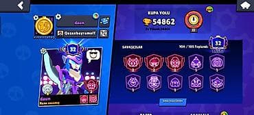 Digər oyun dəstləri: Brawl Stars hesabı 54min kupa 104 karekter 32 prestij ideal hesab Ay — 3