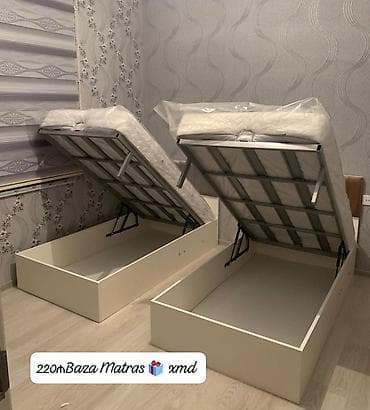 divara yigilan yataq: Başlıq: Qaldırılan qapaqlı tək nəfərlik baza + matrass dəsti Təsvir — 1