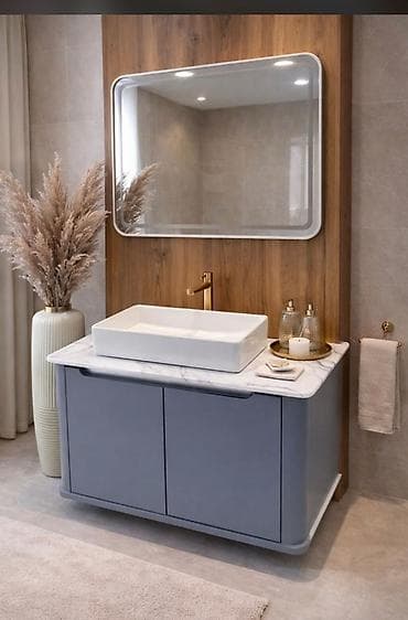 hamam guzguleri satisi: Müasir vann otağı üçün komplekt mebel və aksesuarlar - Geniş aynalı — 1