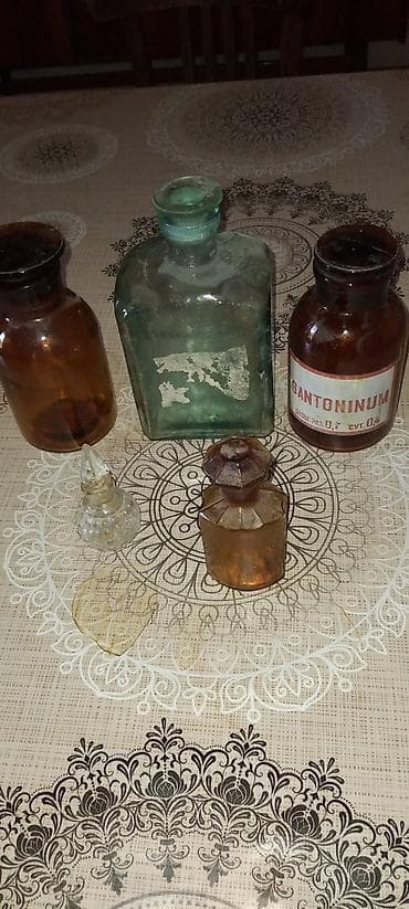 rusca: Kolleksiya üçün köhnə şüşə qablar dəsti - 1 ədəd qəhvəyi rəngli — 3