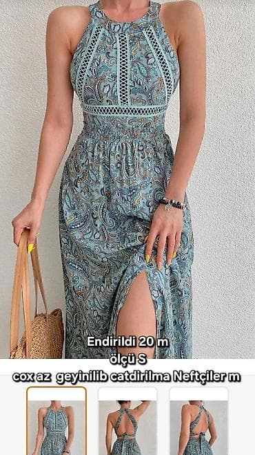 don: Məhsul: Maxi yay donu - Ölçü: S - Rəng və naxış: Mavi-yaşıl tonlarda — 1