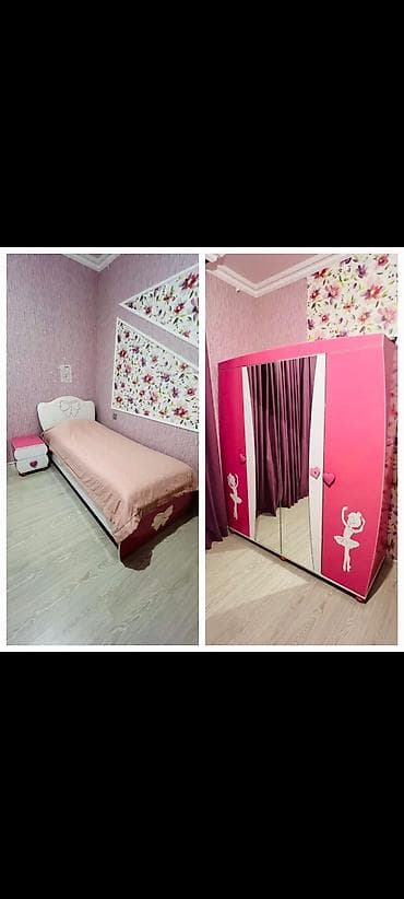 gənc: Qız üçün, 2 təknəfərlik çarpayı, Dolab, 2 tumba — 1