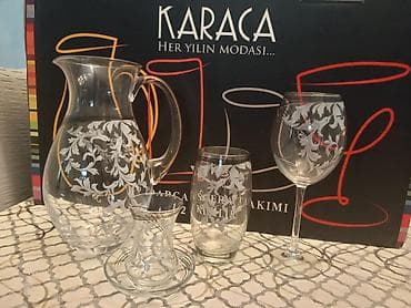 Karaca 49 Parça, 12 Nəfərlik Şüşə Süfrə Dəsti Zərif yarpaq naxışlı — 4