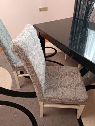 куплю обеденный стол: Для гостиной, Нераскладной, Прямоугольный стол, 6 стульев — 2