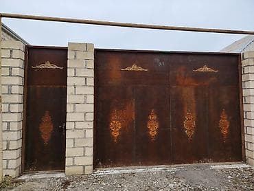 Yeni Dəmir Həyət darvazası, Yana açılan, 4 m, Mexaniki, Qapı ilə, rəng - Qəhvəyi