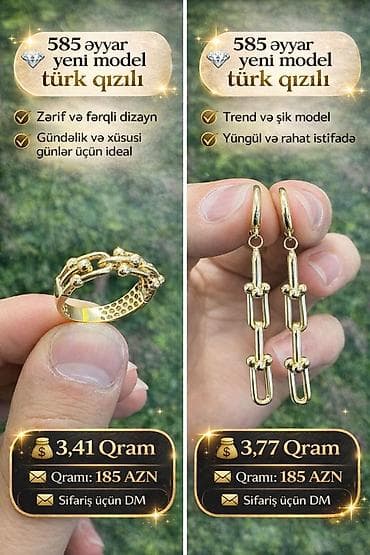 zinət: Sarı qızıl, 585 Əyar, 7 g — 1