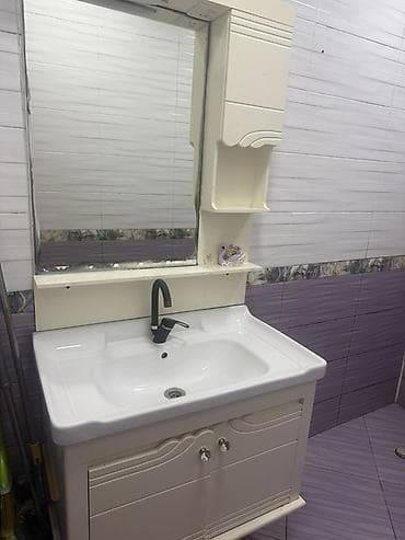 hamam şkafı: Hamam üçün lavabo və şkaf dəsti - Komplekt: keramika lavabo, alt — 3
