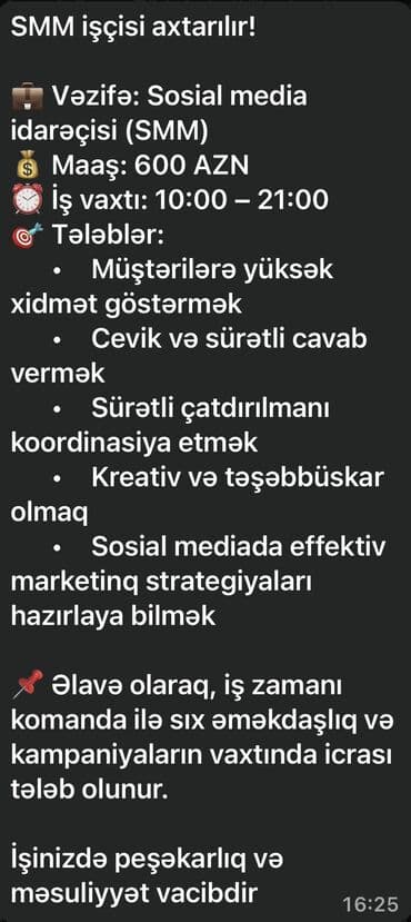 lazeroloq teleb olunur 2020: SMM menecer tələb olunur — 1