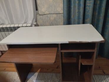 купить компьютерный стол бу: Прямой стол, С полками, МДФ — 4