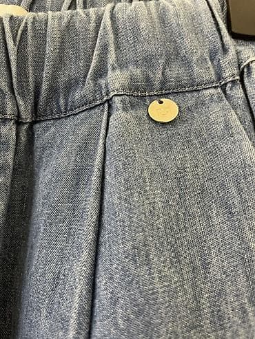 deri salvar: Geniş kəsimli cins şalvar .S ölçü - Material: yüngül denim (cins) - — 2