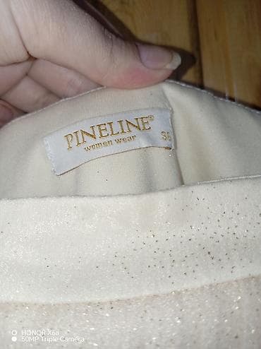 koja etek: Pineline Women Wear, ölçü 36, krem rəngli uzun paltar. - Model — 3