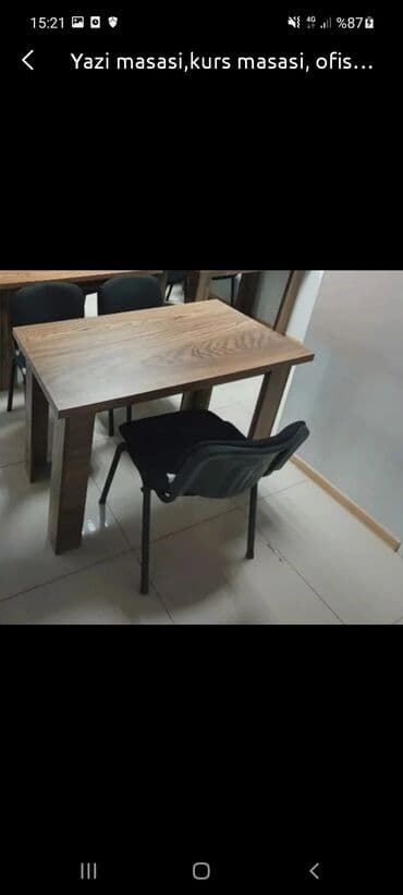 mekteb stullari: Mətbəx üçün, Yeni, Açılmayan, Dördbucaq masa, 1 stul — 4