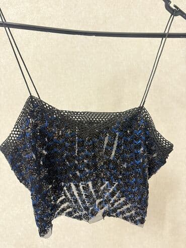 силиконовый бюстгальтер пуш ап: Qara-mavi rəng çalarlarında, payetlərlə işlənmiş şəbəkə/parça — 2