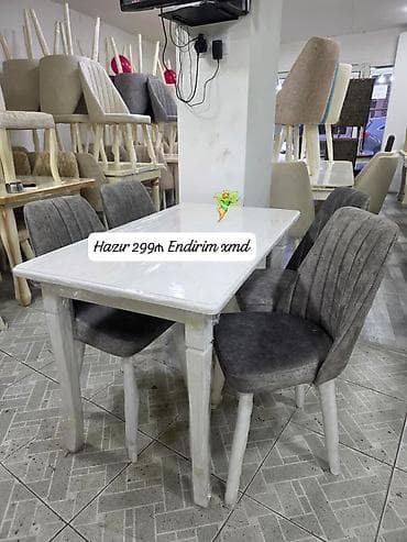 kuxna stol stullari: Mətbəx üçün, Yeni, Dördbucaq masa, 2 stul — 1