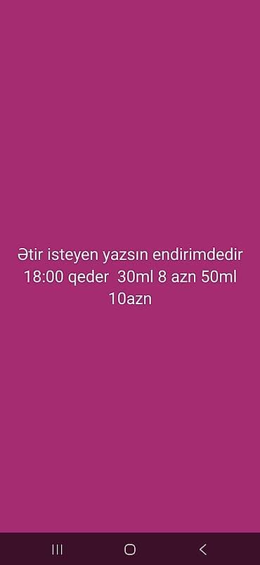 eşşək südü göy öskürək: Ətir – endirimli kampaniya - Həcm seçimləri: 30 ml və 50 ml - — 1
