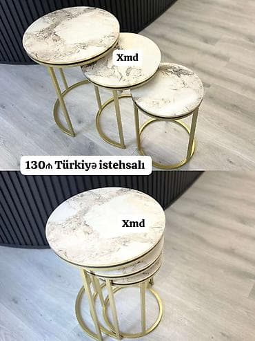 Türkiyə istehsalı modern nestinq sehpə dəsti (3 ədəd). - Dizayn