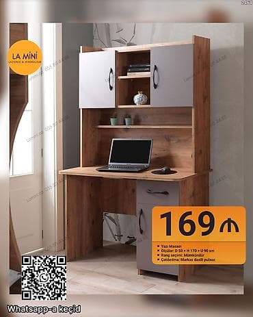 islenmis stollar: Düz masa, Stulsuz, Polkalı, Siyirməli, Teksturalı laminat — 1