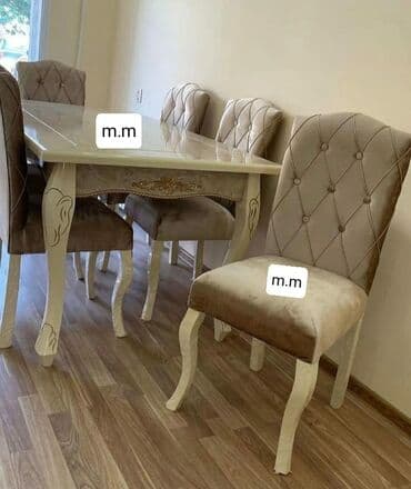 ders masaları: Qonaq otağı üçün, Yeni, Açılmayan, Dördbucaq masa, 6 stul — 26
