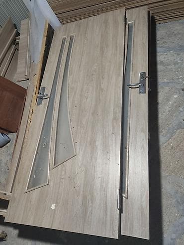 mdf panel: 4 ədəd MDF laminat qapı dəsti – palıd teksturalı, şüşəli dizayn və — 7