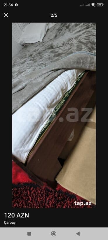 купить двуспальную кровать: İkinəfərlik çarpayı, Bazasız, Matrassız, Siyirməsiz — 2