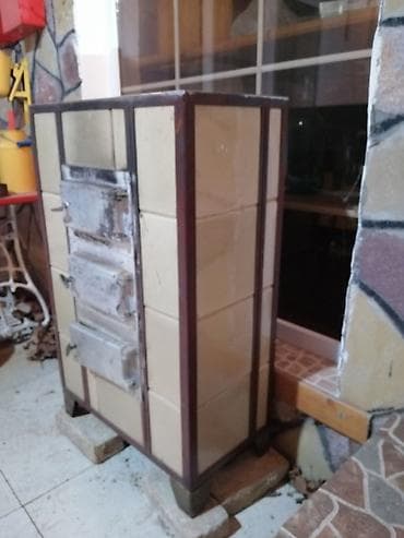 şamdan soba: Kafel üzlü odun/kömür sobası - Material: qalın metal gövdə, istiyə — 5