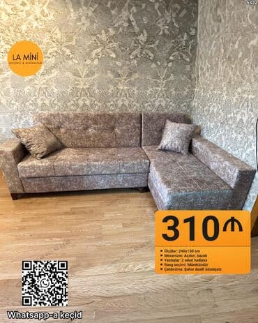 divan transformer: Künc divan, Açılan, Bazalı, Parça, Şəhərdaxili pulsuz çatdırılma — 1