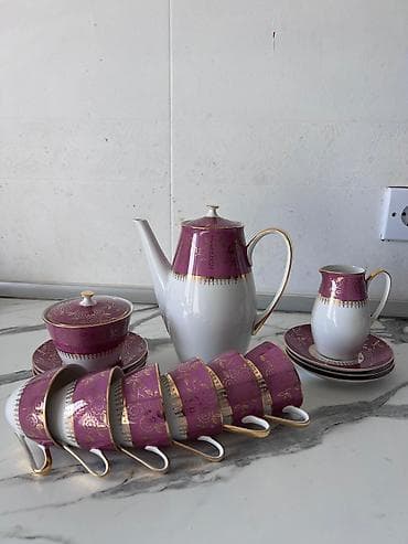 Çay dəsti, rəng - Bənövşəyi, Farfor